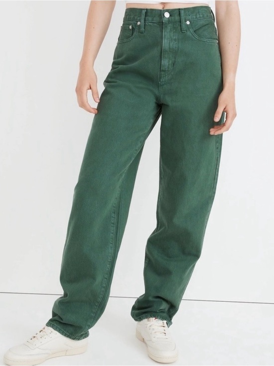 Madewell Denim - Madewell Baggy Straight Jeans Garment-Dyed Edition Hemlock Green NWT